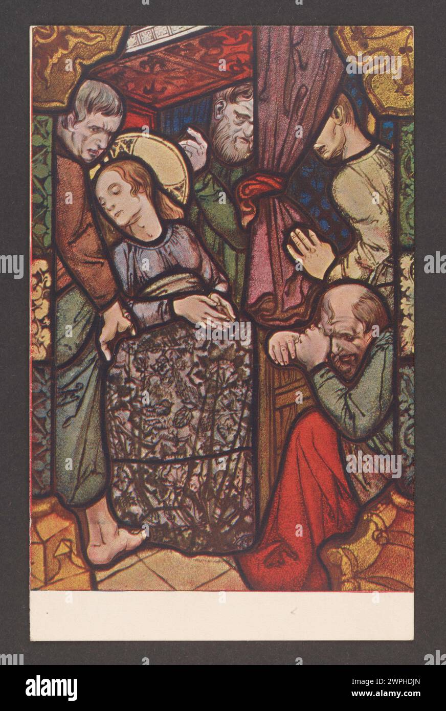 Józef Mehoffer (1869-1946), vetrate colorate ['Dormizione di Maria'. Quartier generale dalla finestra occidentale nella St. Chiesa di Maria a Cracovia]; Czernecki, Jan (Wieliczka, Kraków; Editore; editore; 1905-1939), Anczyc, Władysław Ludwik e società (Kraków; stamperia; 1875-1948); circa 1910 (1905-00-00-1915-00-00); è stato scaricato dal Muse del Museo Nazionale di Varsavia; stampa / stampa / stampa a colori; fibra / prodotti di carta; altezza 14, 0 cm, larghezza 8,8 cm; di 75362/1 MNW; tutti i diritti riservati. Foto Stock