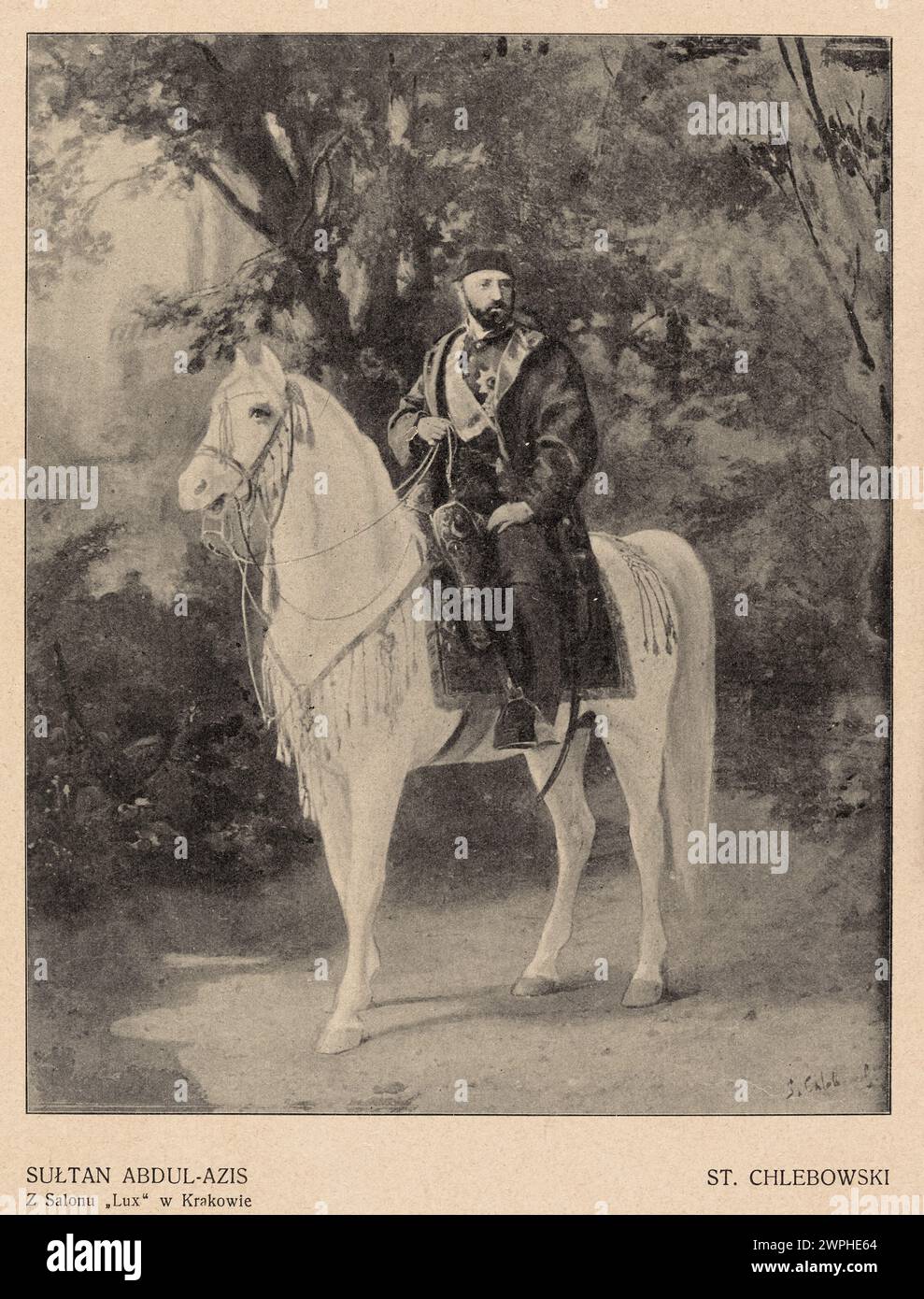 Illustrazione del sultano Abdul-Azis di Chlebowski, pubblicata sul frontespizio di "Tygodnik Ilustrowany" nel 1908. Foto Stock