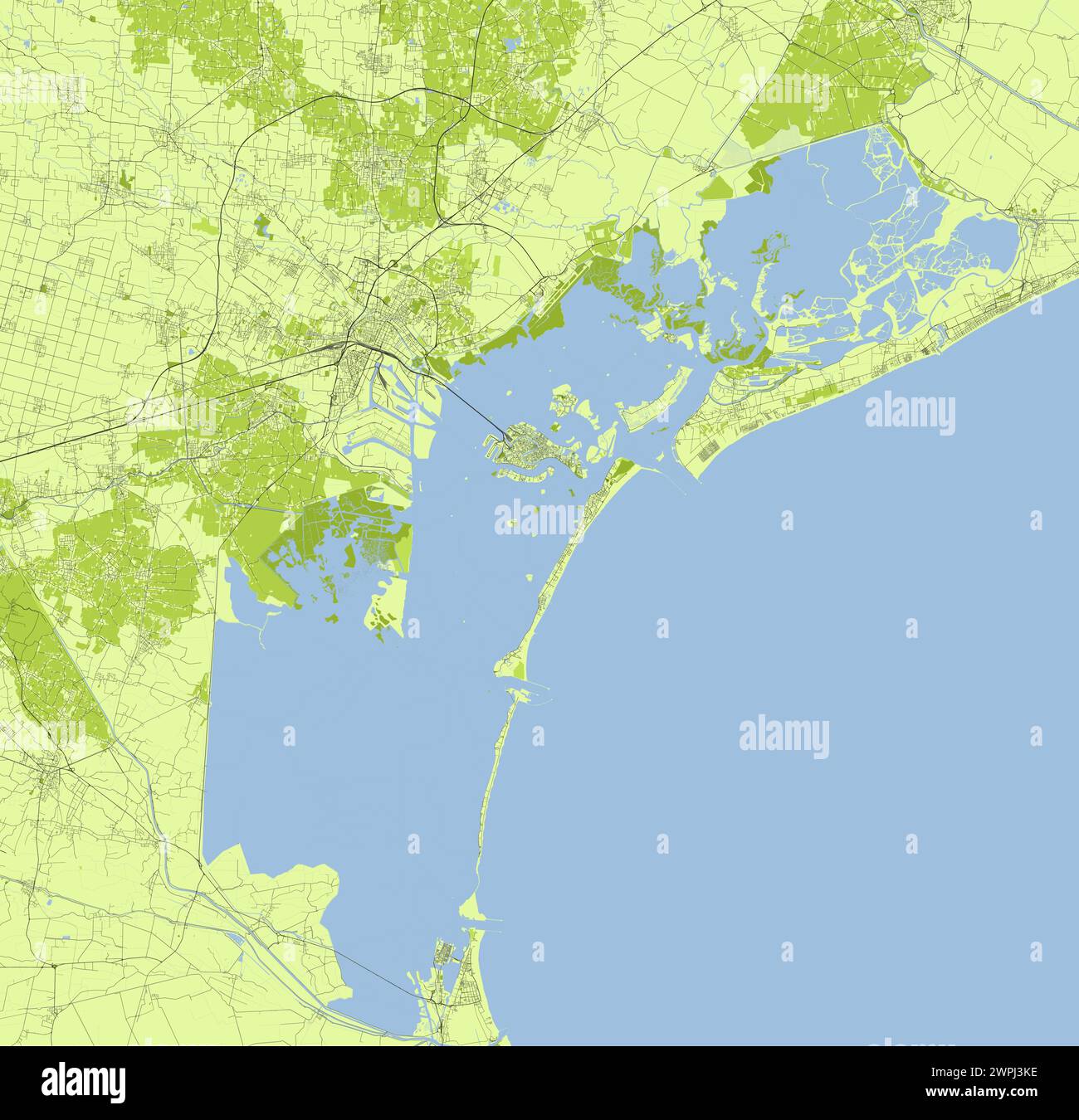 Mappa di Venezia, città metropolitana di Venezia, Italia Illustrazione Vettoriale