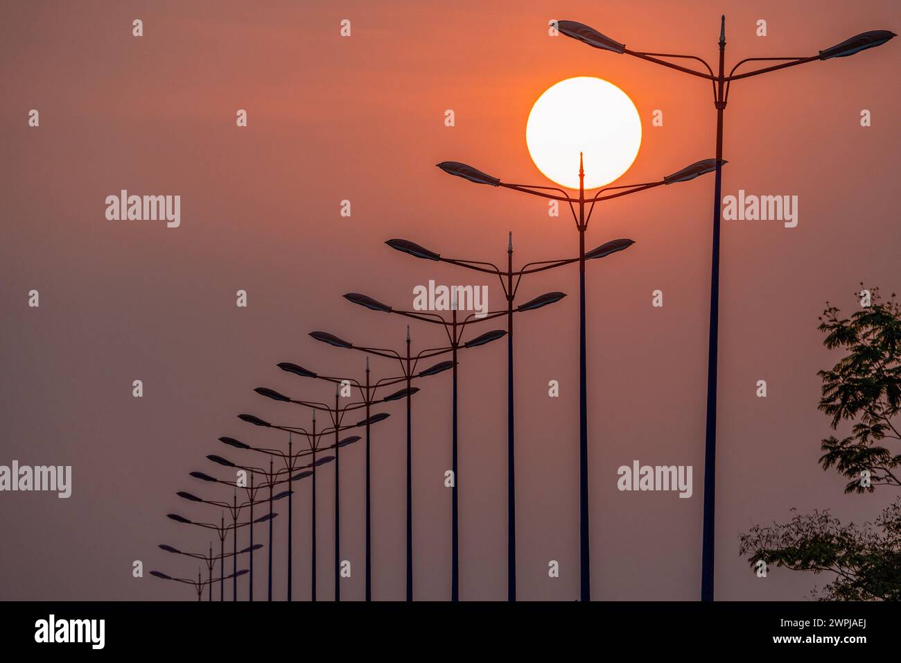 17 febbraio 2024: Splendido tramonto a ho chi Minh City, Vietnam Foto Stock