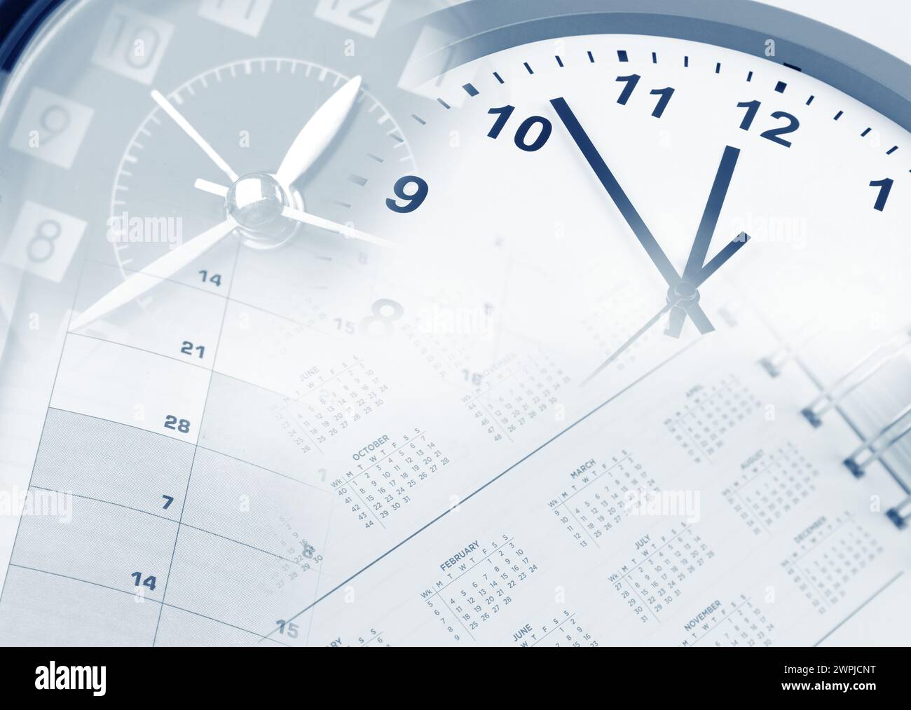 Orologio e calendario composito Foto Stock