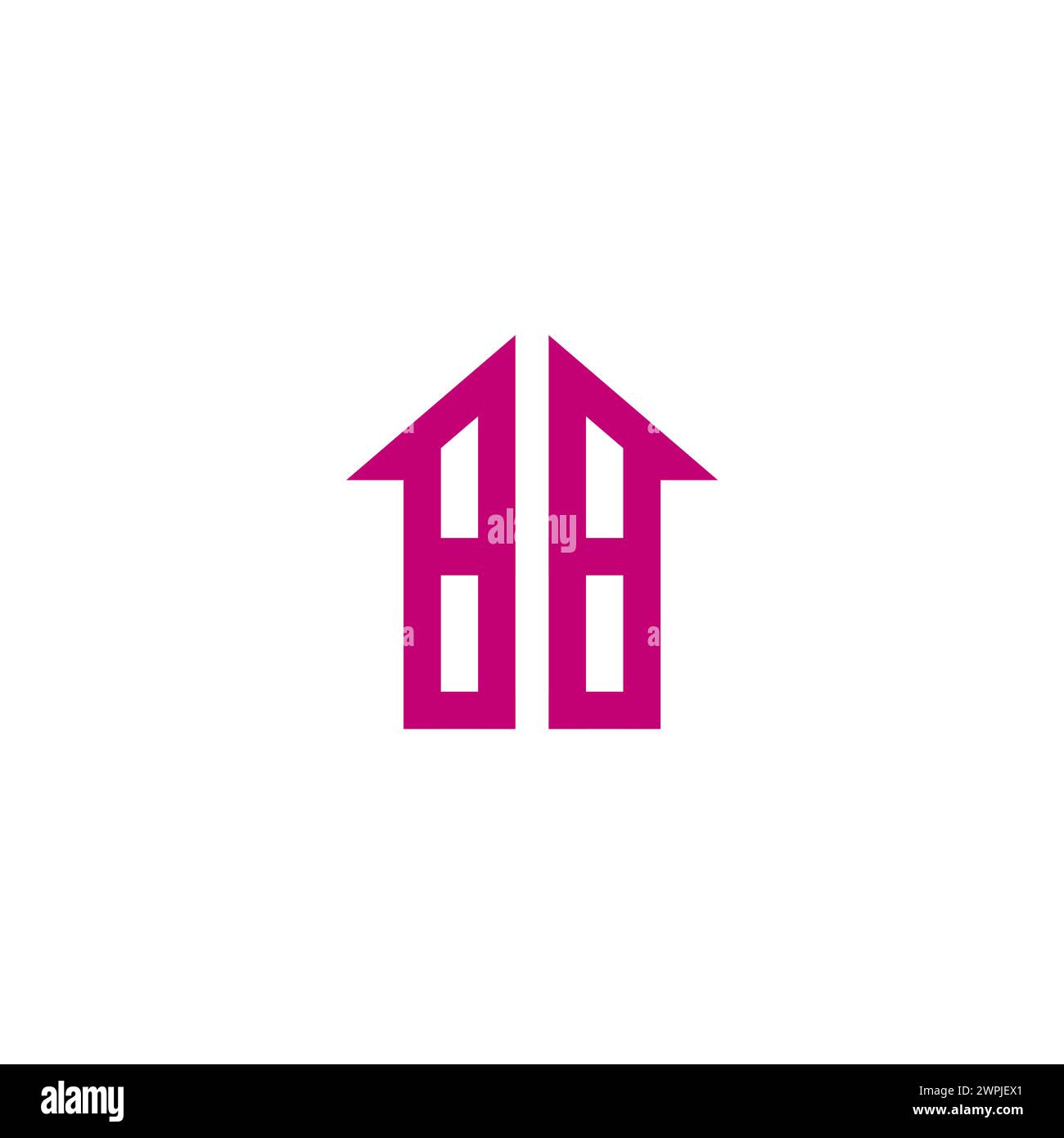 BB Home Building Logo Simple. Logo BB Real Estate Illustrazione Vettoriale