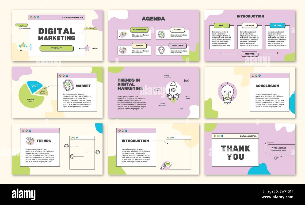 Modello di presentazione con infografiche imposta il modello aziendale aziendale Illustrazione Vettoriale