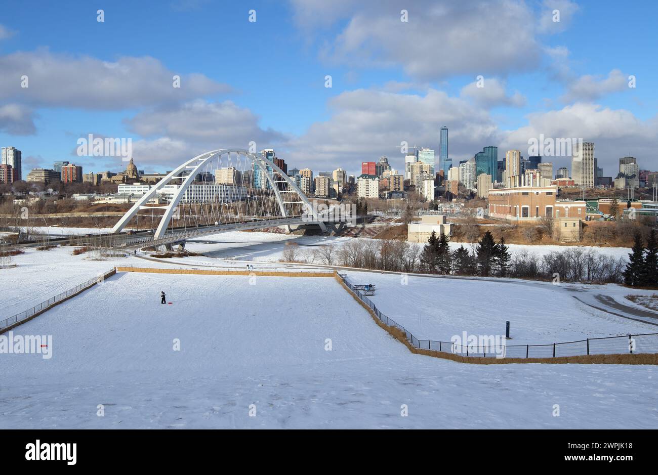 Vita invernale a Edmonton, Alberta, Canada. Foto Stock