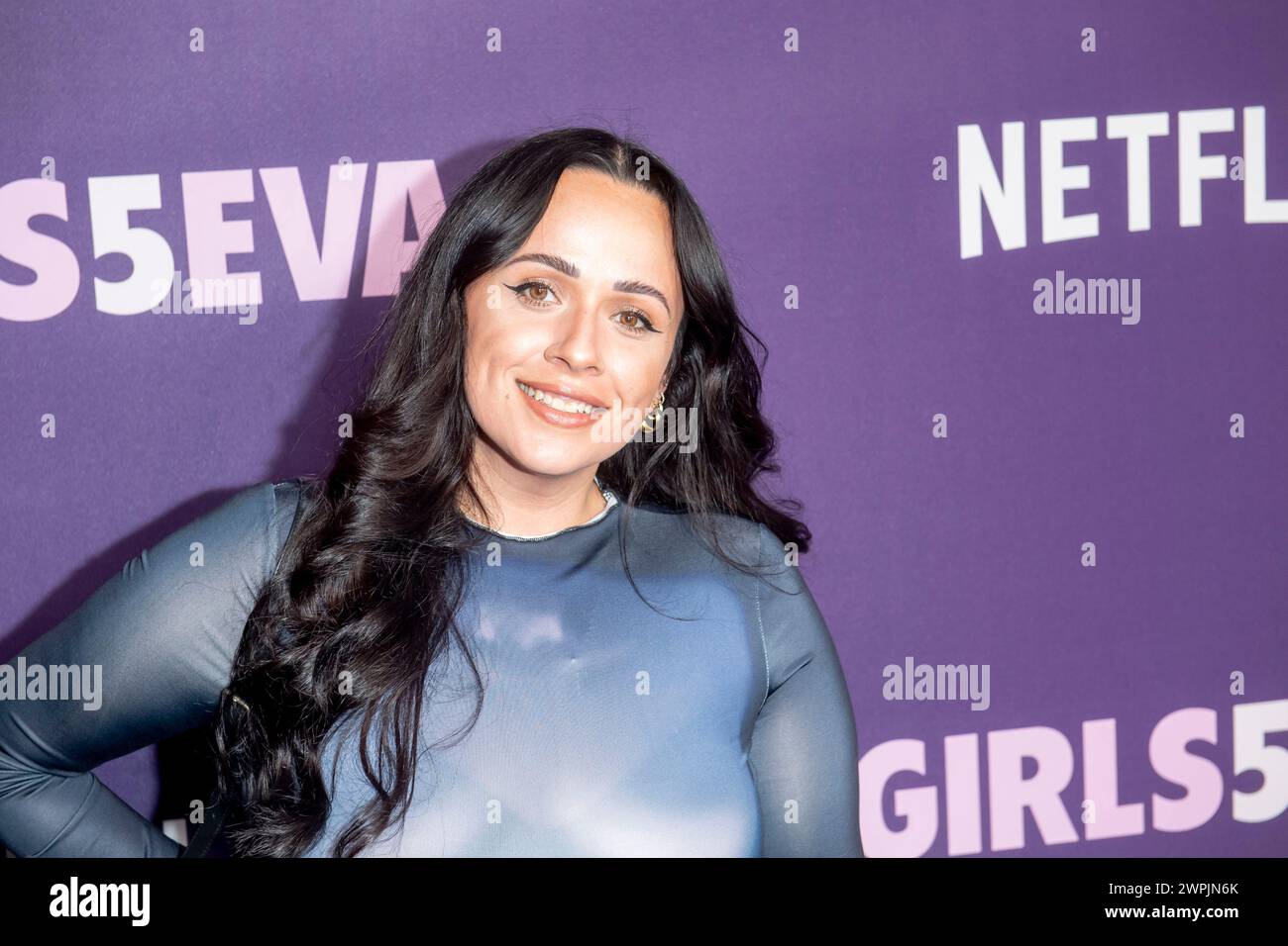 New York, Stati Uniti. 7 marzo 2024. Gabriella Soriano parteciperà alla première della terza stagione di Netflix ''Girls5eva' al Paris Theater di New York, USA, il 7 marzo 2024. (Foto di Thenews2/NurPhoto) crediti: NurPhoto SRL/Alamy Live News Foto Stock