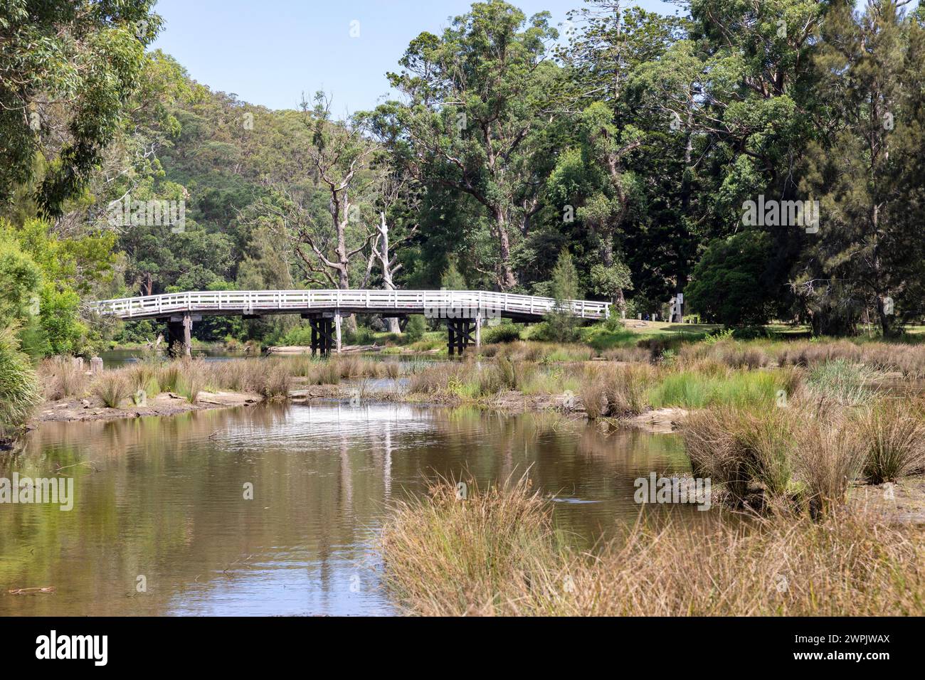 Ponte storico di Varney nel Royal National Park, vicino al villaggio di Audley, nuovo Galles del Sud, Australia Foto Stock