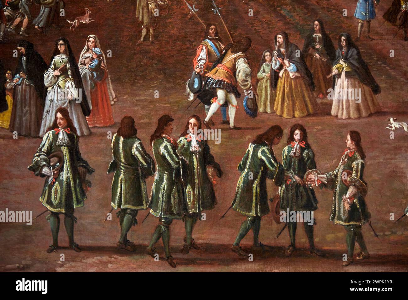 "Veduta della Carrera de San Jerónimo e del Paseo del Prado con una processione di carrozze", 1686, Jan van Kessel III (atribuido), Thyssen Bornemisza Mus Foto Stock