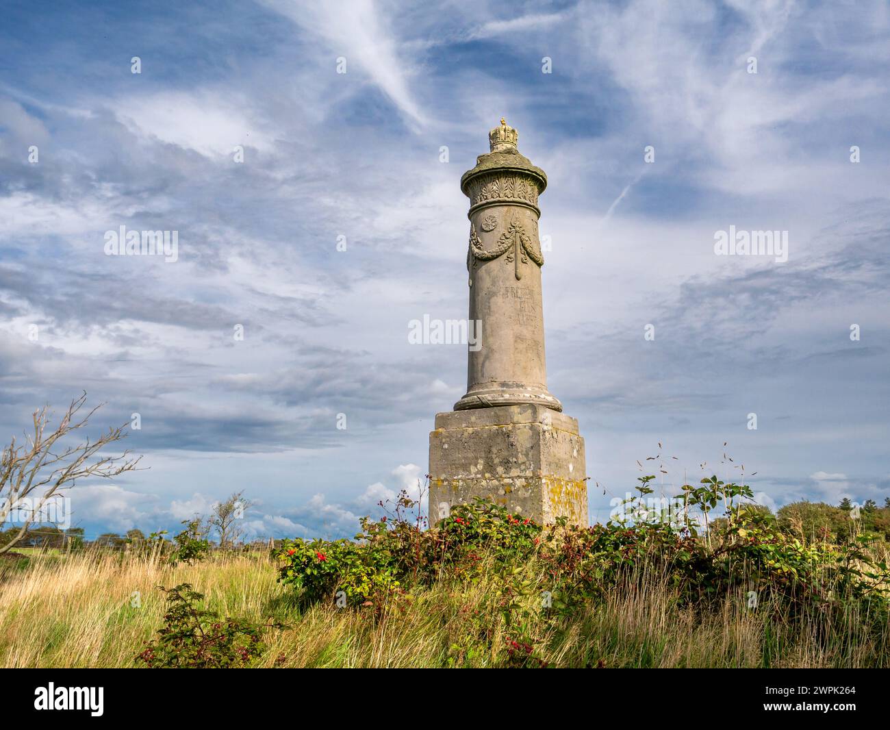 Memoriale per il re danese e duca di Schleswig, Federico vi a Oevenum sull'isola di Foehr, Frisia settentrionale, Schleswig-Holstein, Germania Foto Stock