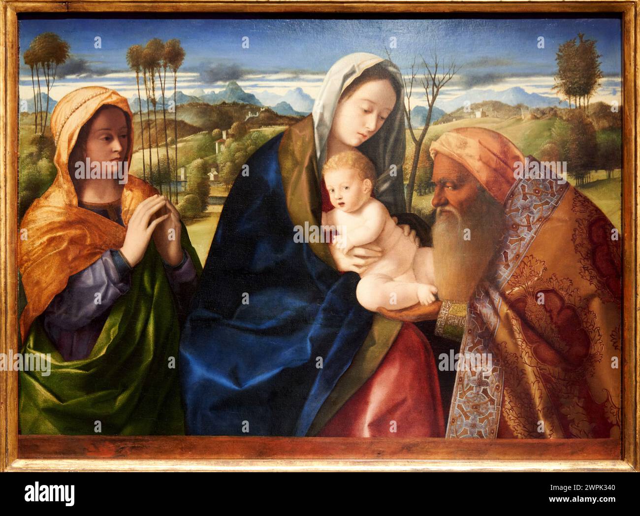 Giovanni Bellini (Venecia (?), 1431/1436 - Venecia, 1516), Nunc Dimittis, Hacia 1505-1510 Foto Stock