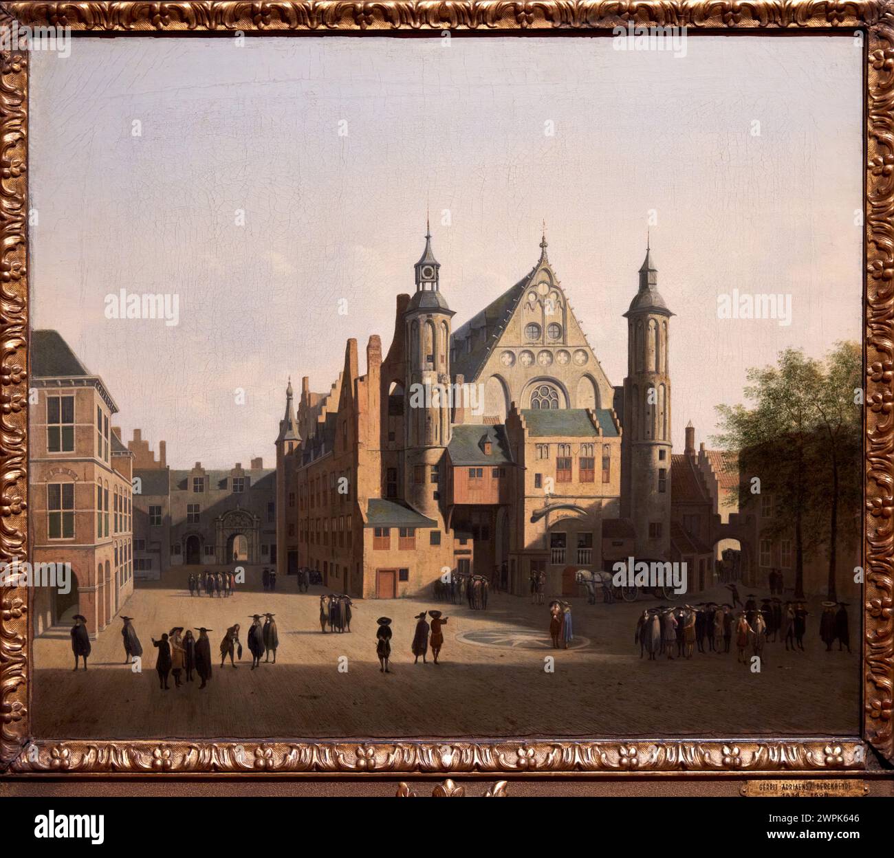 Gerrit Adriaensz. Berckheyde, Haarlem, 1638-1698, veduta del Binnenhof, l'Aia, 1690 Foto Stock