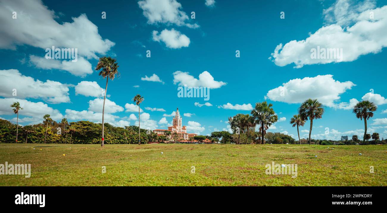 hotel con campo da golf, splendida giornata a coral gables miami Foto Stock