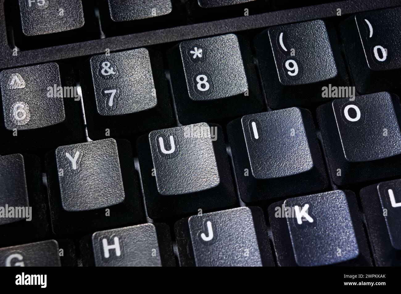 Primo piano dei tasti sulla tastiera di un computer Foto Stock