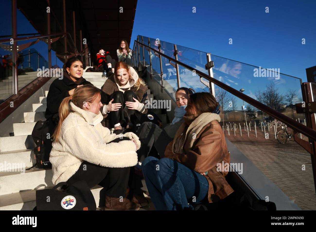Vita quotidiana, studenti all'Università di Linköping, giovedì a Linköping, Svezia. Foto Stock