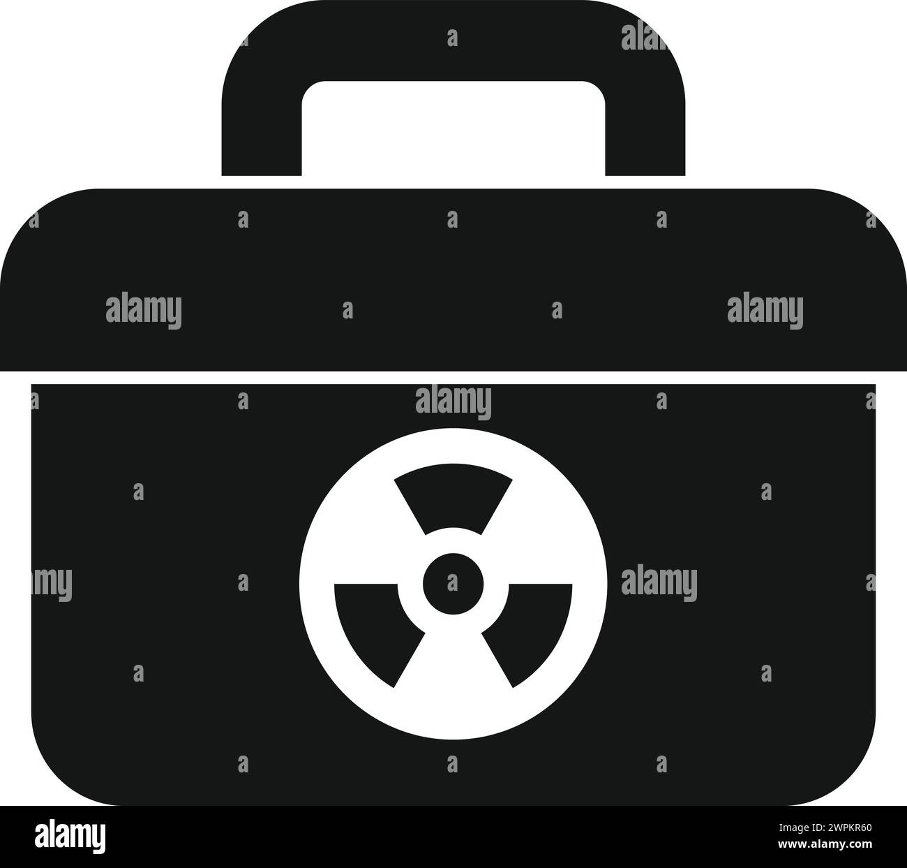 Icona della casella del laboratorio di radiazione vettore semplice. Ricercatore. Test medico solitario Illustrazione Vettoriale