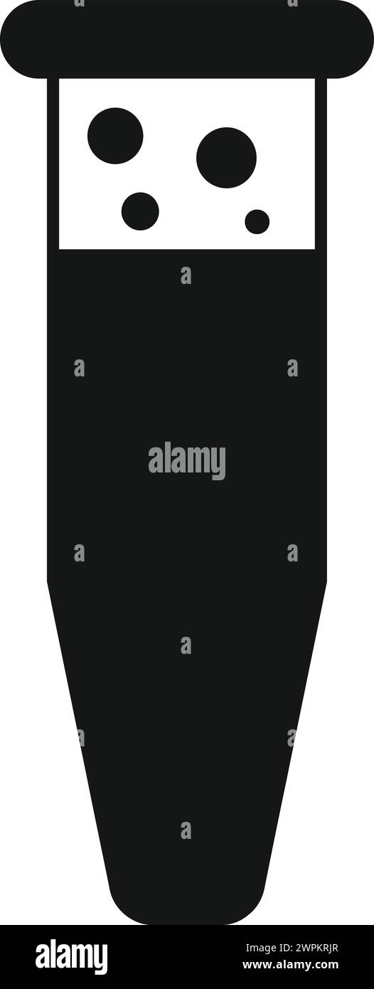 Icona di laboratorio provetta per analisi vettore semplice. Studio chimico. Esperimento dell'elemento medico Illustrazione Vettoriale