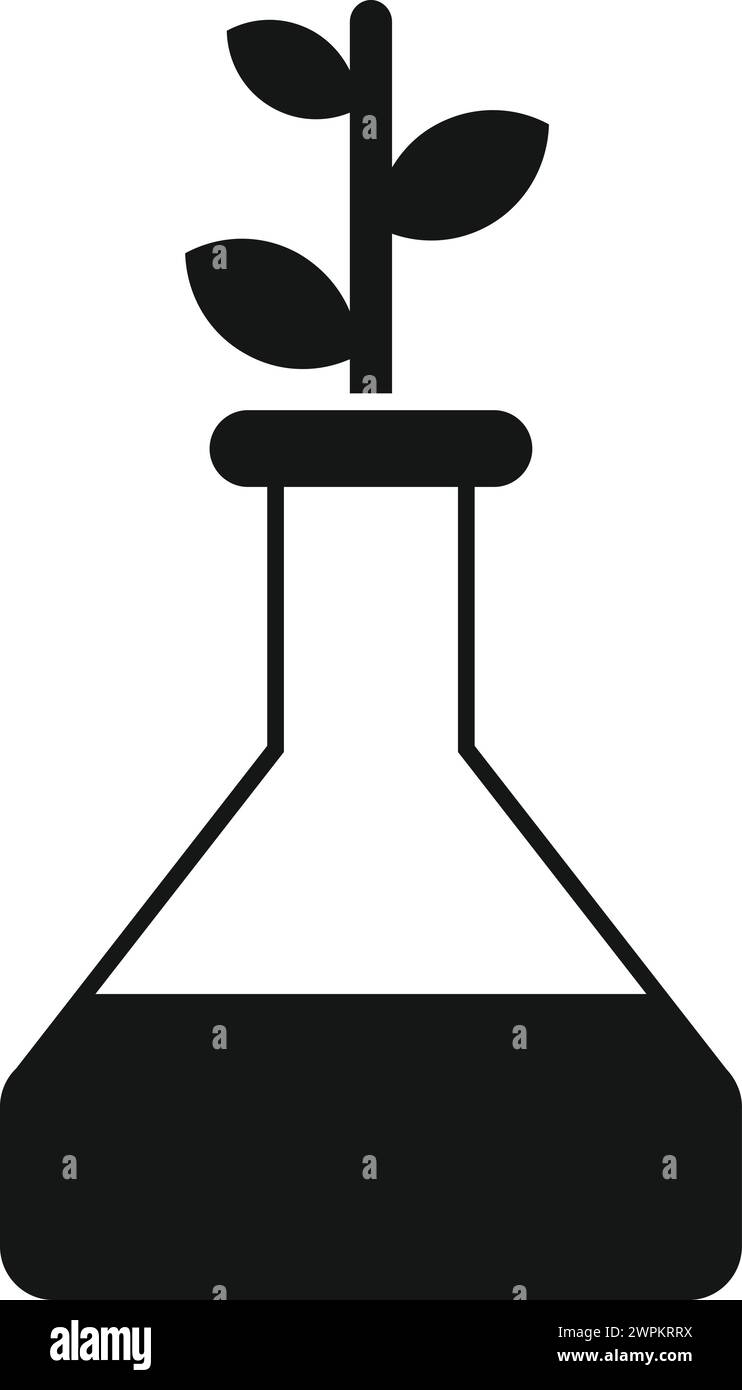 Icona del pallone per piante biologiche vettore semplice. Esperimento tecnologico. Materiale dello studio elemento Illustrazione Vettoriale