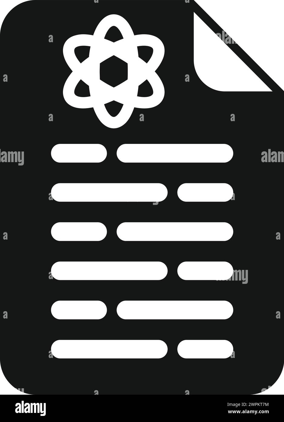 Icona del documento di laboratorio vettore semplice. Chimica scientifica. Test medico per matracci Illustrazione Vettoriale