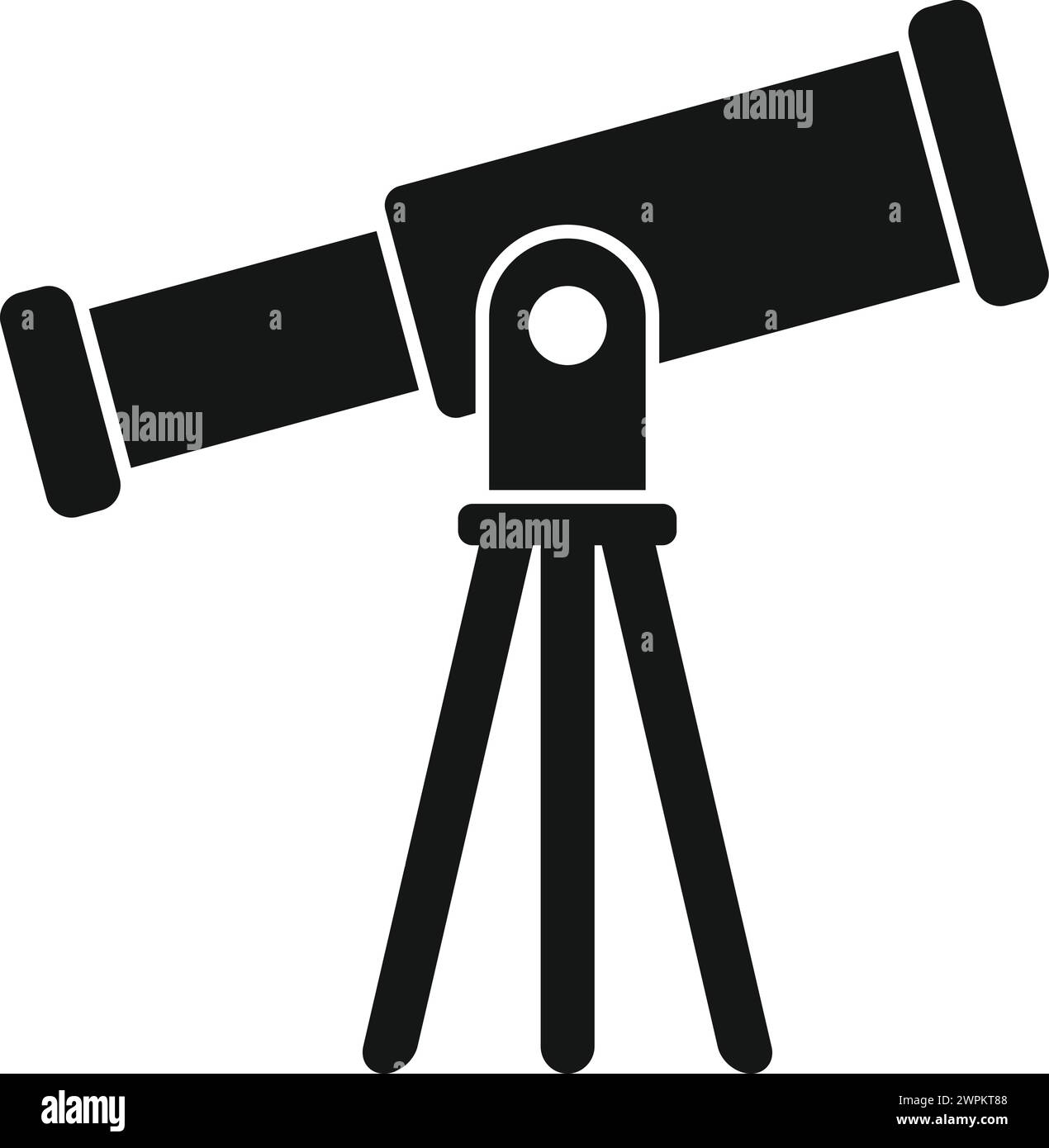 Icona telescopio ricerca vettore semplice. Laboratorio di studio. Formula di qualità Discovery Illustrazione Vettoriale