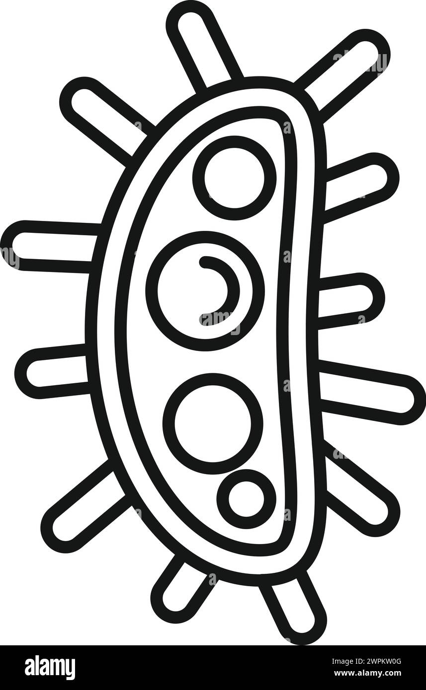 Il vettore dell'icona dei batteri biologici di laboratorio. Laboratorio di scienziato della salute. Analisi della qualità scolastica Illustrazione Vettoriale