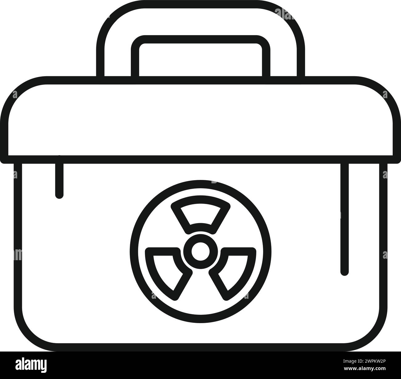 Vettore di contorno dell'icona della casella del laboratorio di radiazione. Ricercatore. Test medico solitario Illustrazione Vettoriale