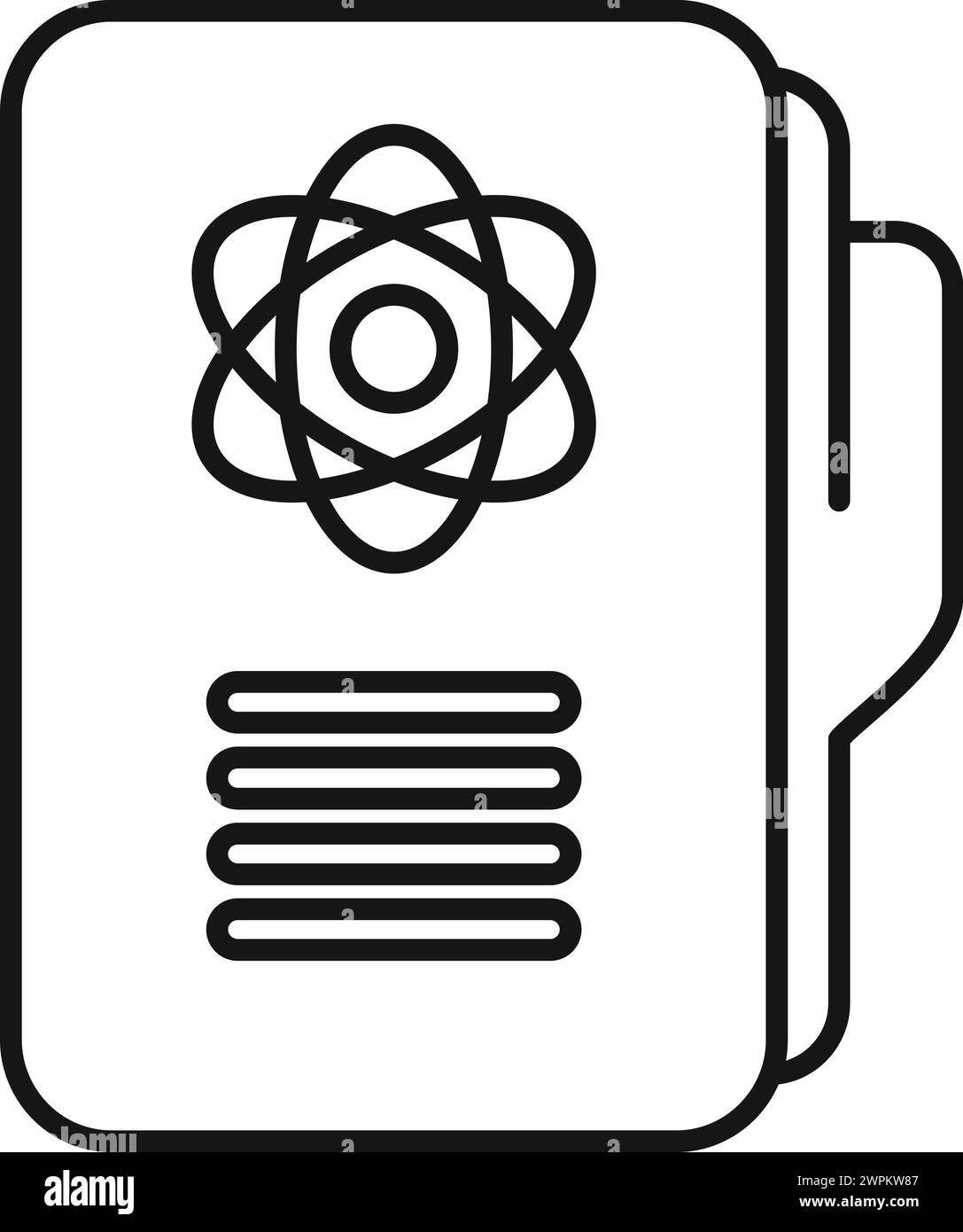 Cartella icona ricerca chimica contorno vettore. Medico solitario. Materiale solitario Illustrazione Vettoriale