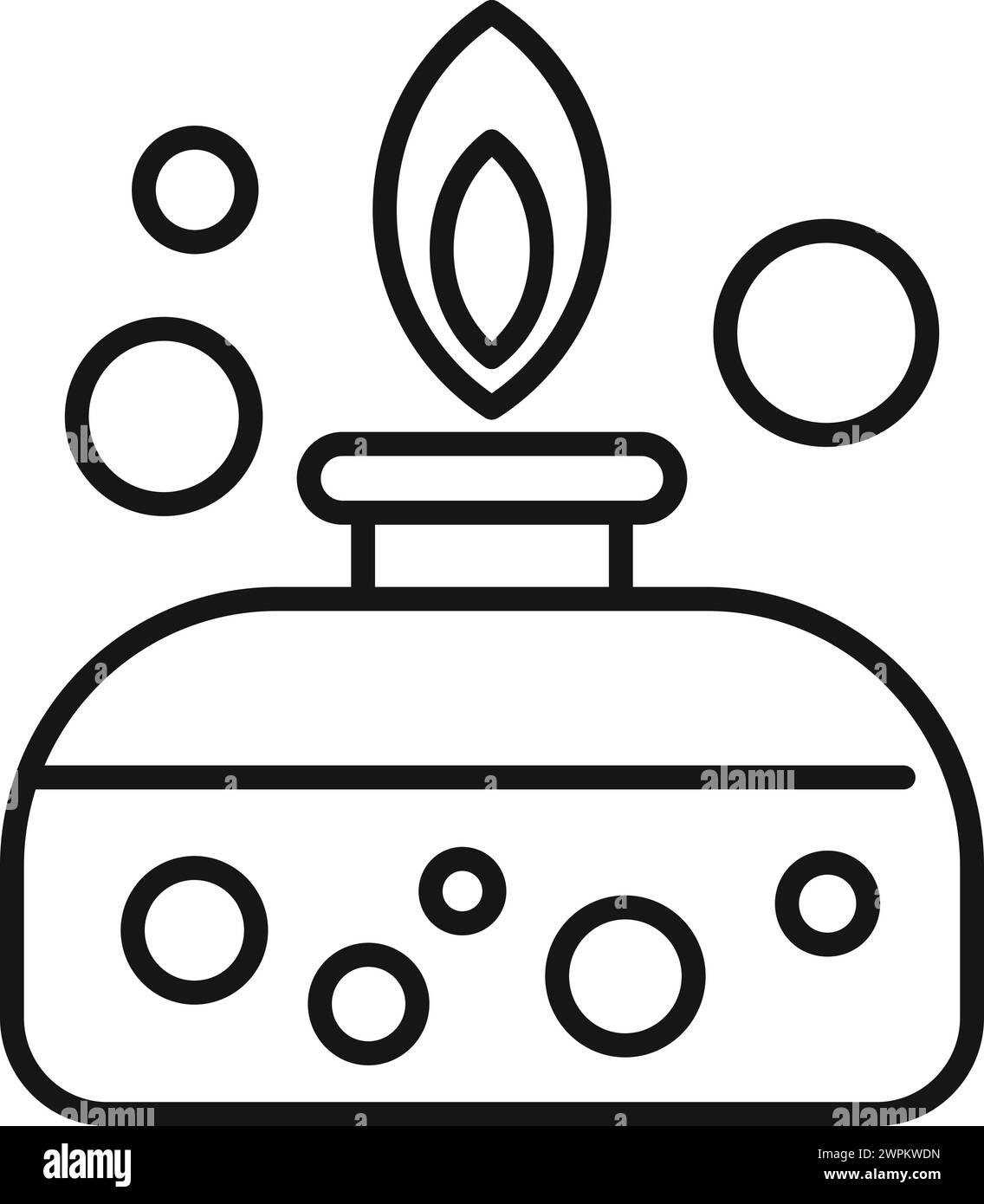 Vettore contorno icona candela da laboratorio per bruciare. Scientifica solitaria. Materiale dello studio Illustrazione Vettoriale