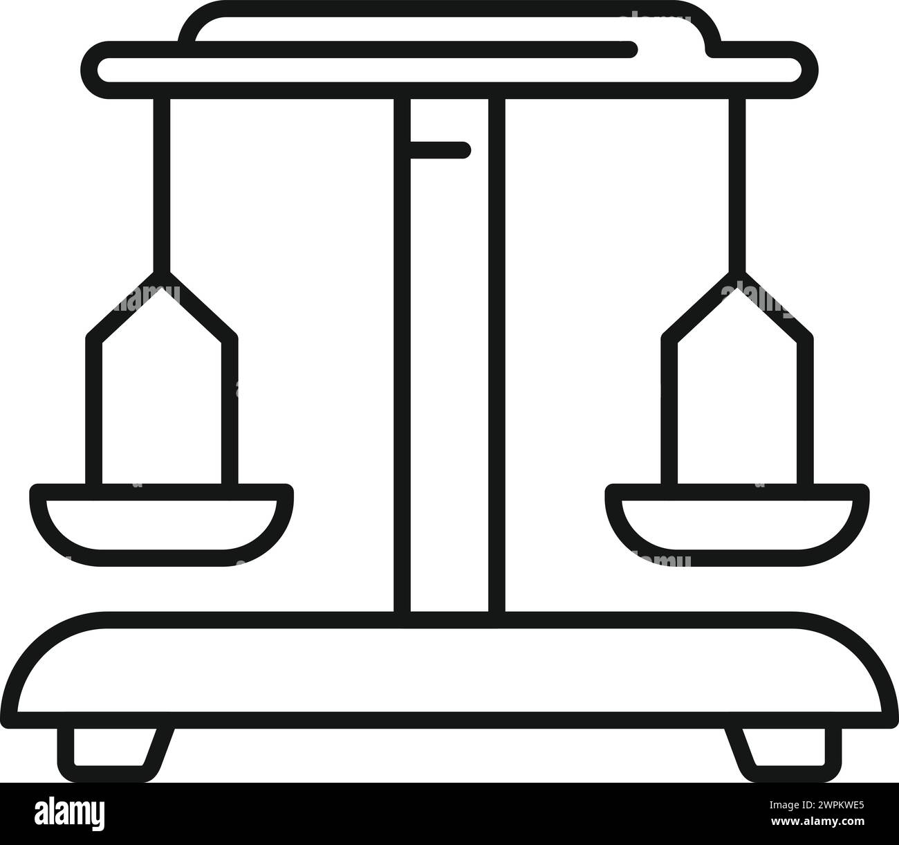 Bilanciamento della ricerca di laboratorio icona contorno vettore. Genetica scientifica. Studiare la molecola Illustrazione Vettoriale