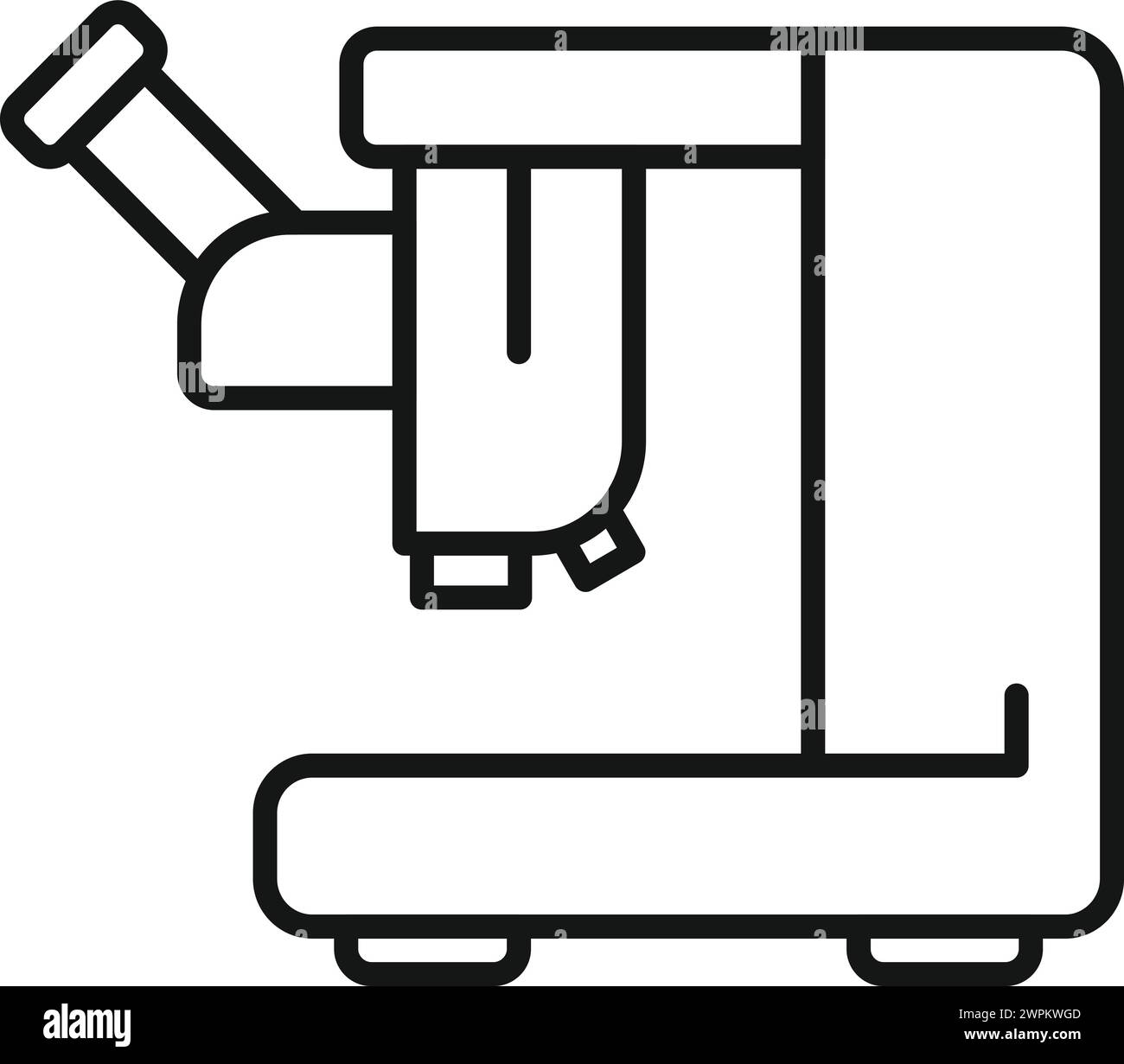 Vettore contorno icona microscopio ultra digitale. Analisi della qualità. Indagine genetica Illustrazione Vettoriale