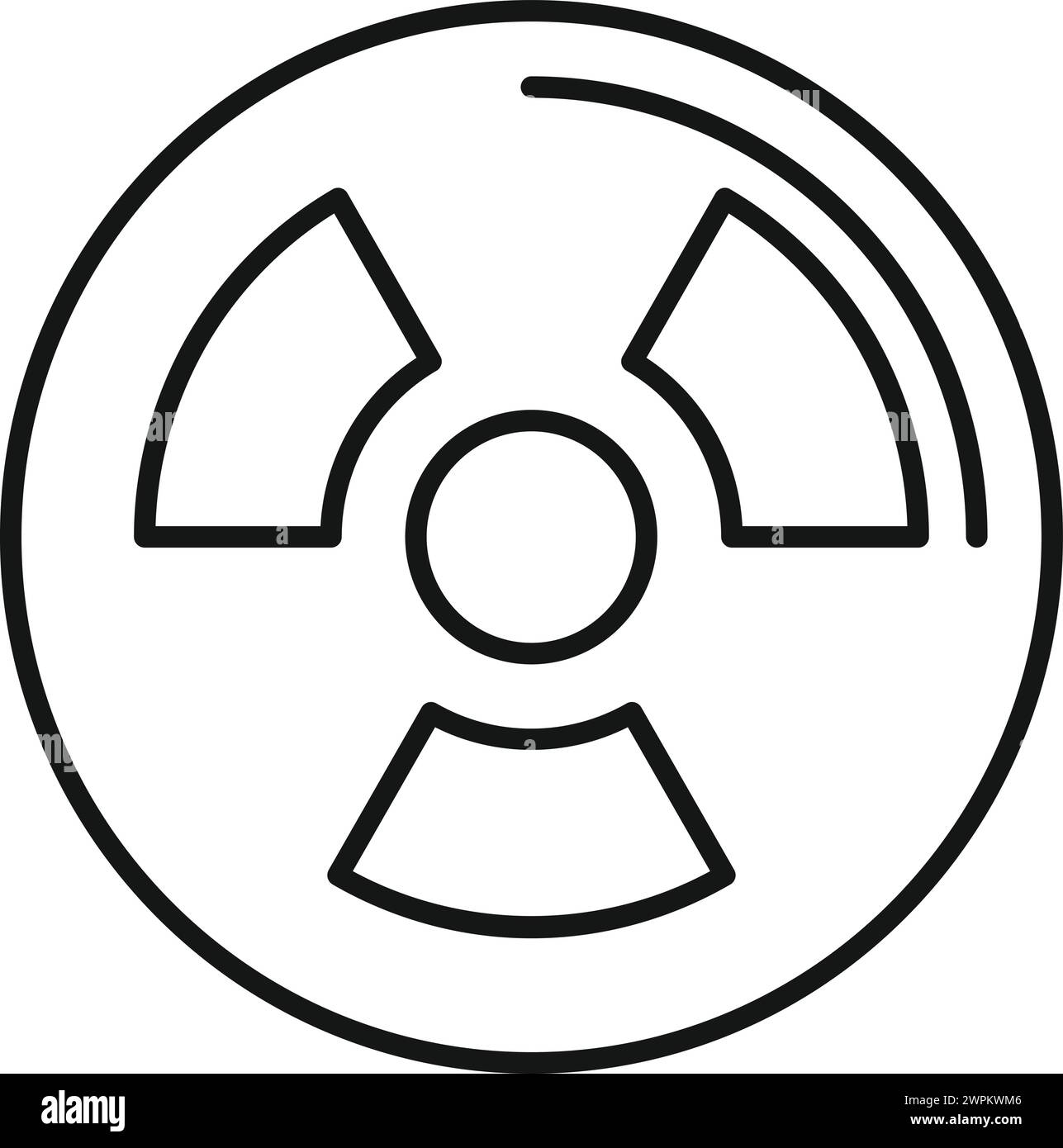 L'icona della scienza atomica delinea il vettore. Ricerca studio. Apparecchiatura di test per microscopio Illustrazione Vettoriale