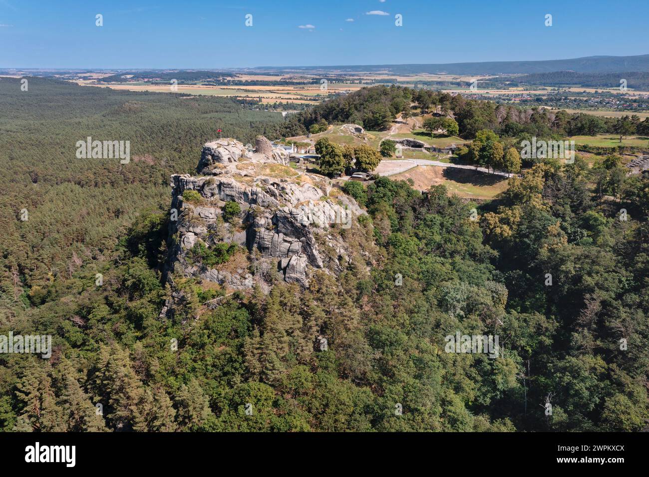 Rovine del castello di Regenstein vicino a Blankenburg, Harz, Sassonia-Anhalt, Germania, Europa Foto Stock