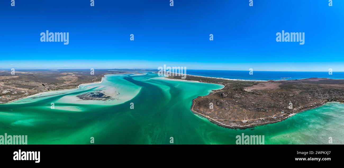 Panorama dell'area marina protetta della laguna di Langebaan, Parco nazionale della costa occidentale, Provincia del Capo occidentale, Sudafrica, Africa Foto Stock