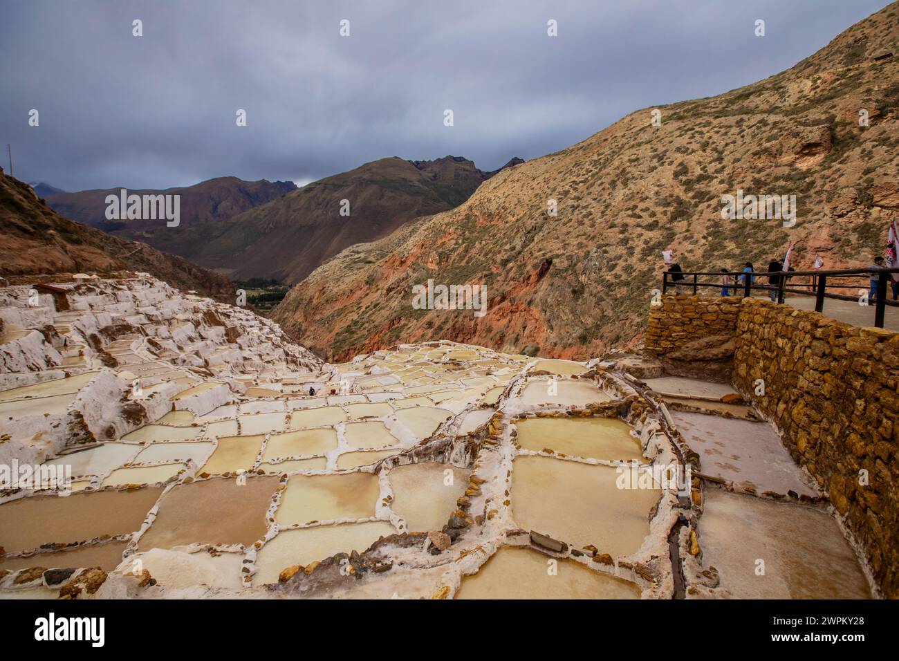 Miniere di sale di Maras (Salineras de Maras), Perù, Sud America Foto Stock