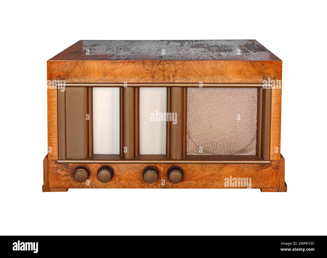 Radio retro isolata su bianco. Foto Stock