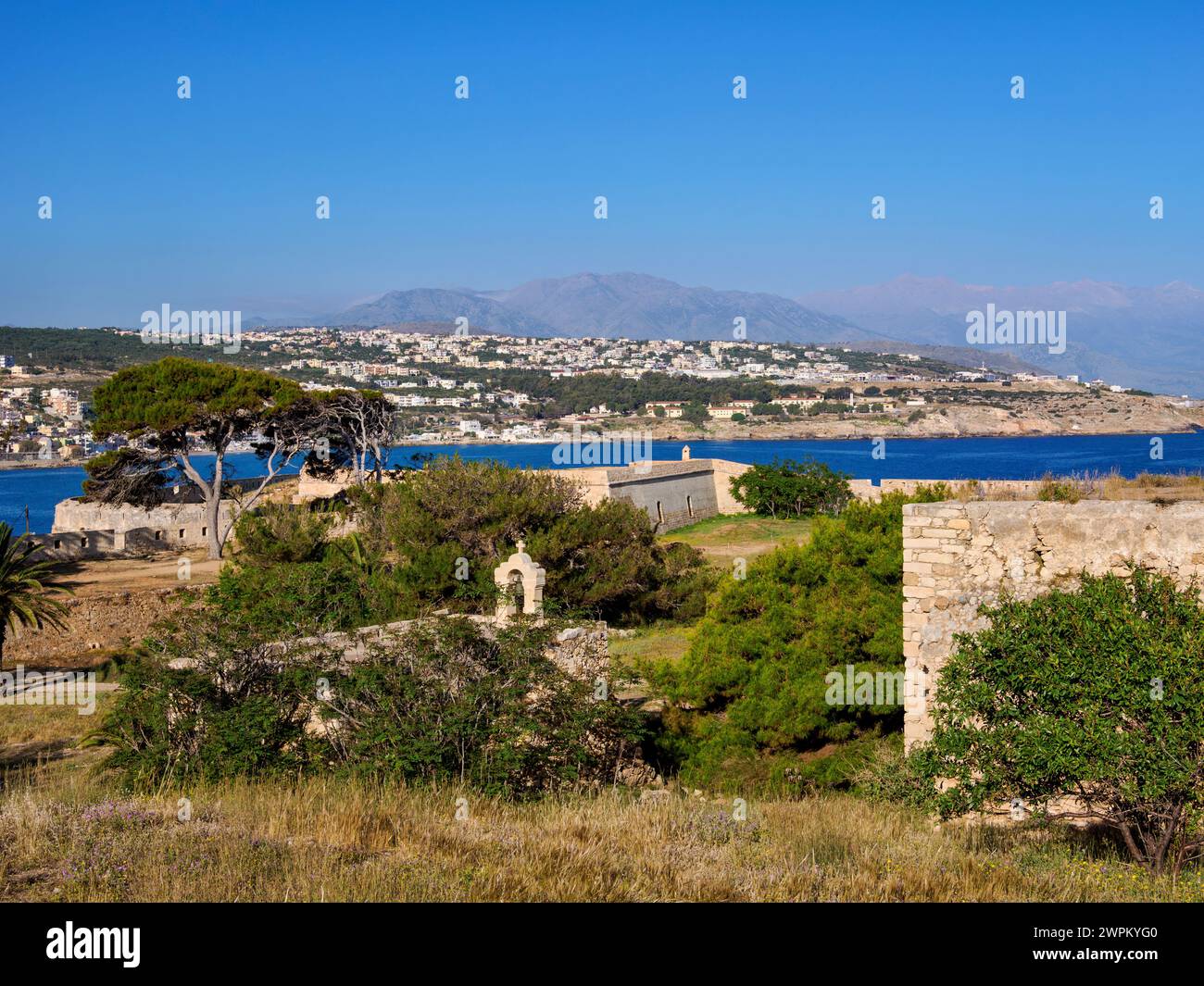 Castello della Fortezza veneziana, città di Rethymno, regione di Rethymno, Creta, isole greche, Grecia, Europa Foto Stock