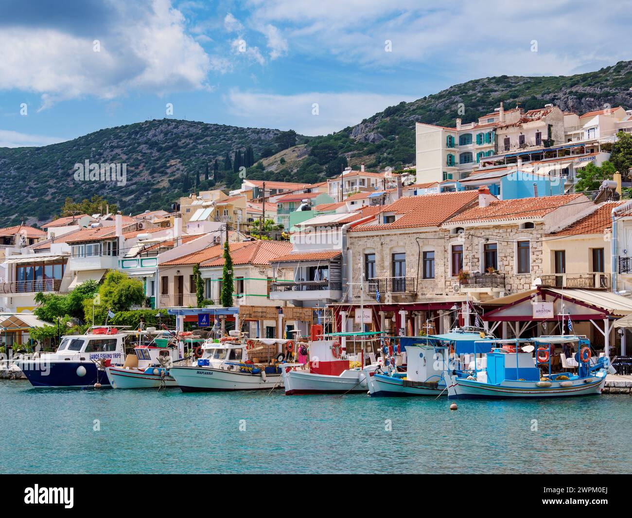 Porto di Pitagoreio, isola di Samo, Egeo settentrionale, isole greche, Grecia, Europa Foto Stock