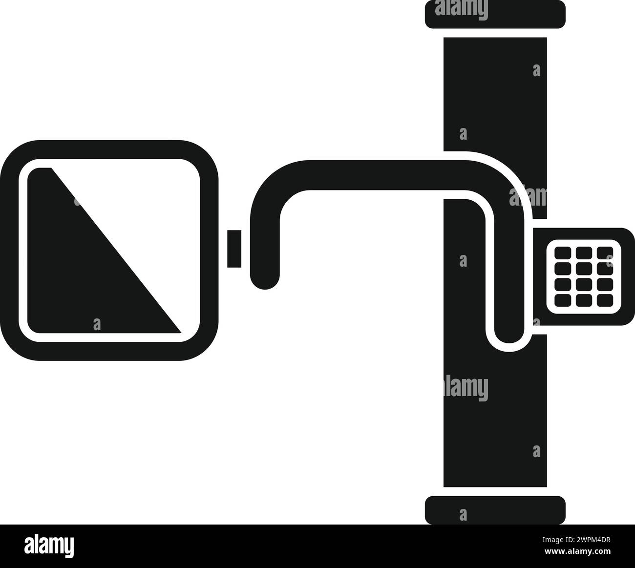 Strumento raggi X icona ospedale vettore semplice. Benessere della clinica. Paziente con fascio toracico Illustrazione Vettoriale