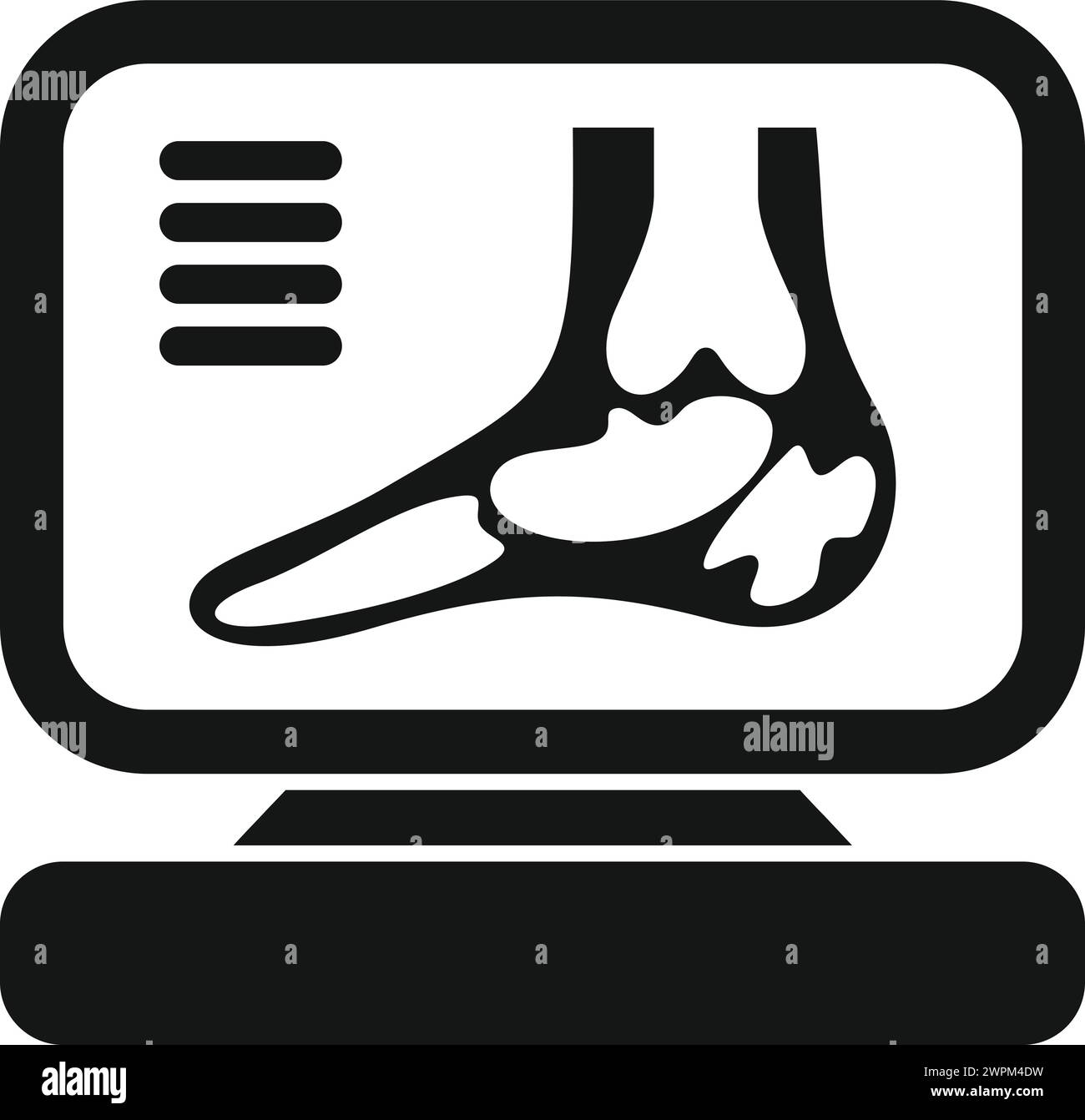 Icona del piede dell'immagine radiografica vettore semplice. Esame ospedaliero. Funzionamento del client thorax Illustrazione Vettoriale