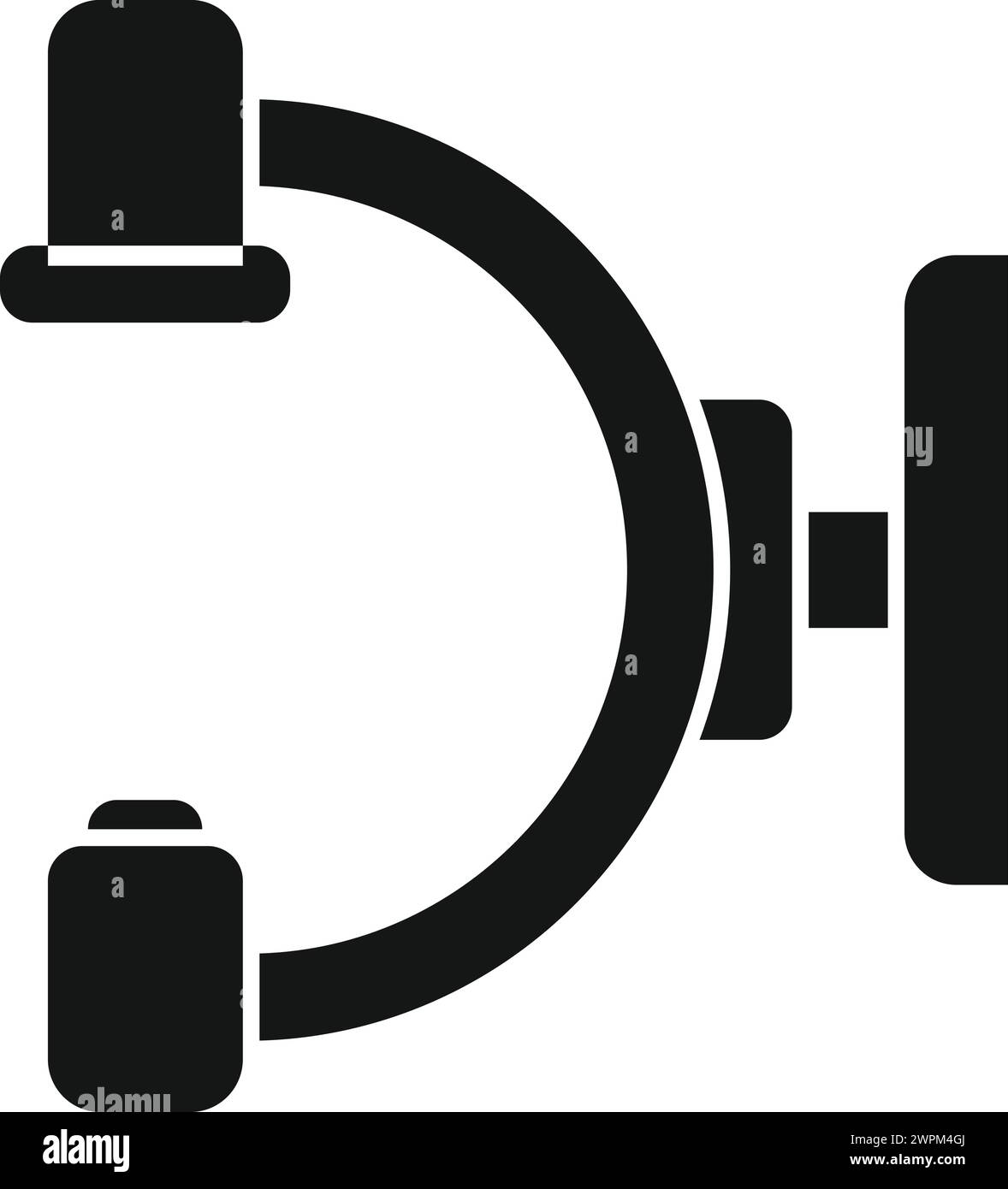 Icona raggi X macchina umana vettore semplice. Esame ospedaliero. Teatro di radiologia Illustrazione Vettoriale