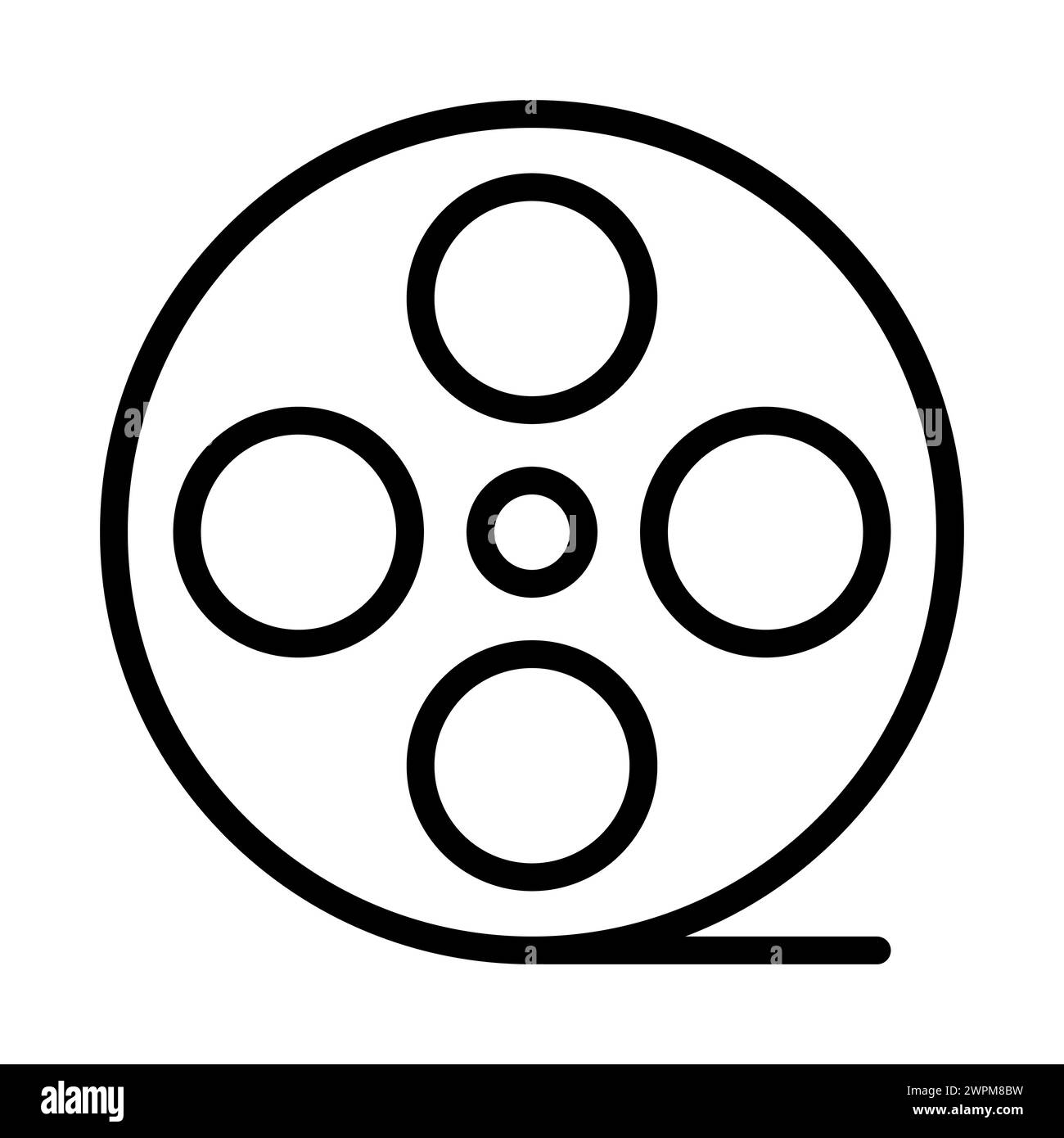 icona vettoriale contorno rullo pellicola isolata Illustrazione Vettoriale