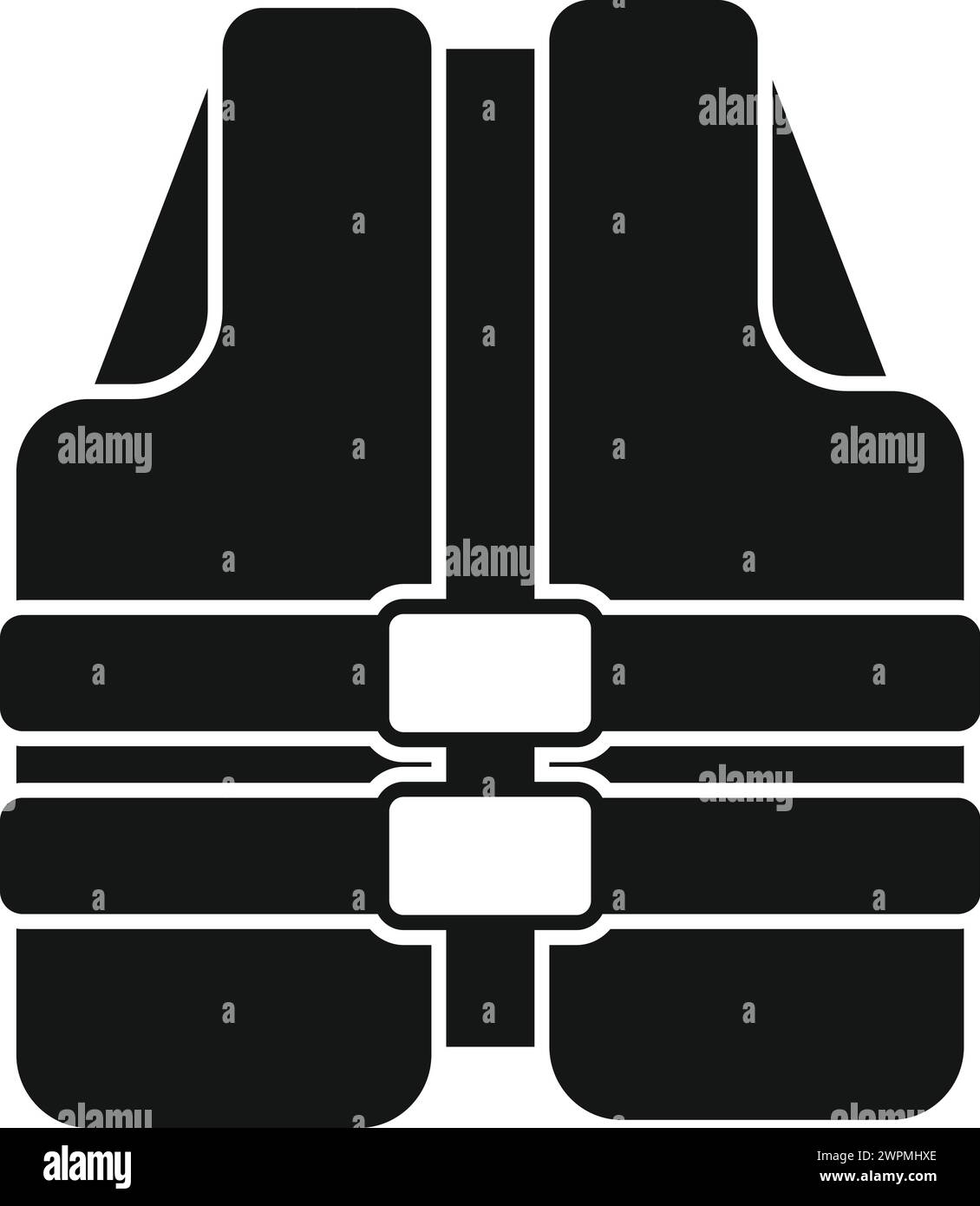 Icona gilet di salvataggio pesca sul ghiaccio semplice vettore. Attività polare. Stagione all'aperto Illustrazione Vettoriale