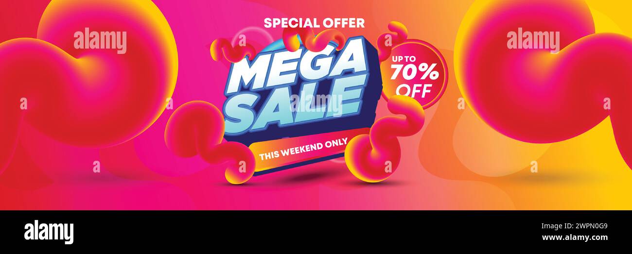 promozione speciale fine stagione banner design. offerte mega flash - modelli di banner web scontati - messaggi promozionali. Banner sconto shopping online Illustrazione Vettoriale