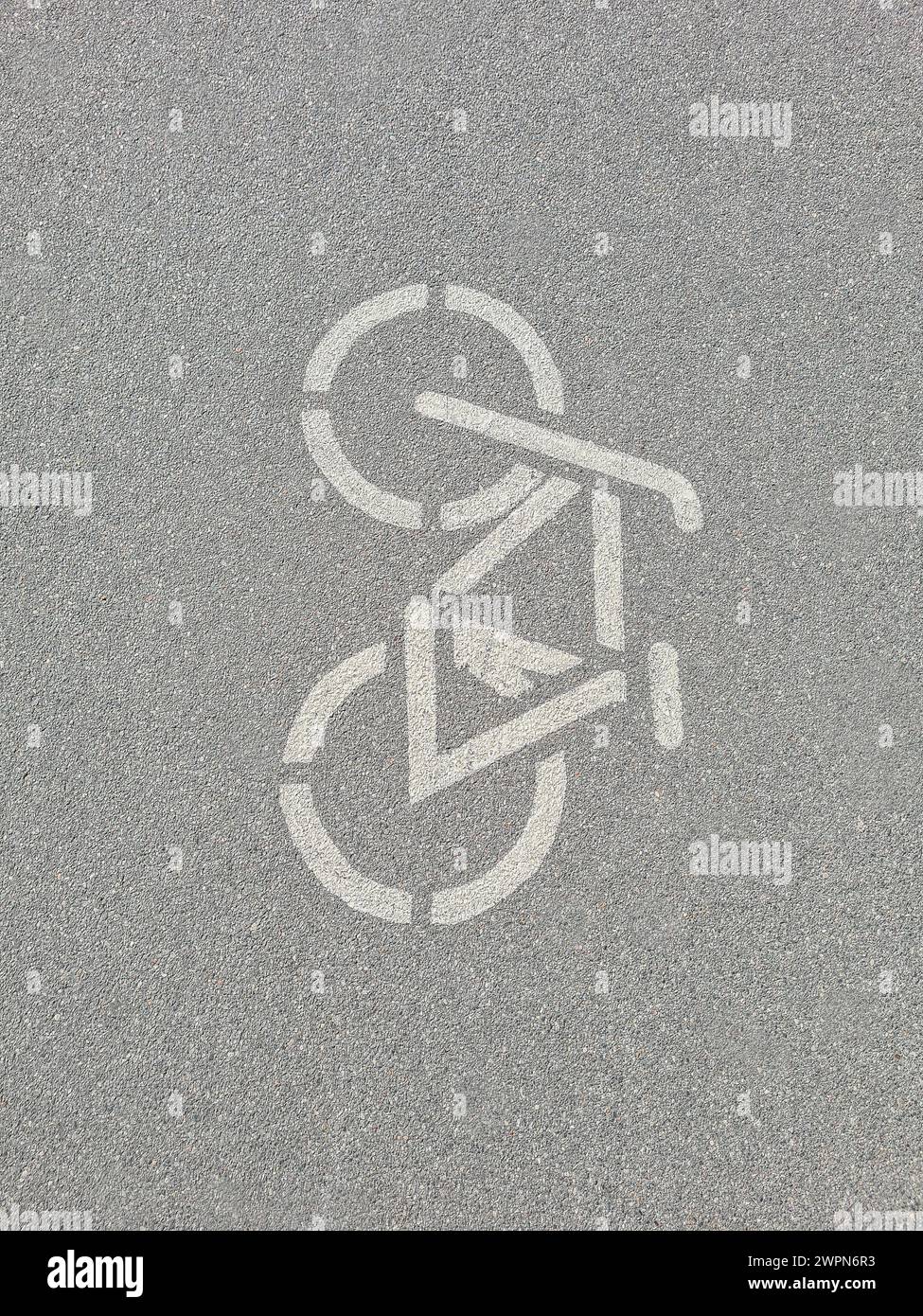 Pittogramma di una bicicletta su una pista ciclabile in Germania Foto Stock