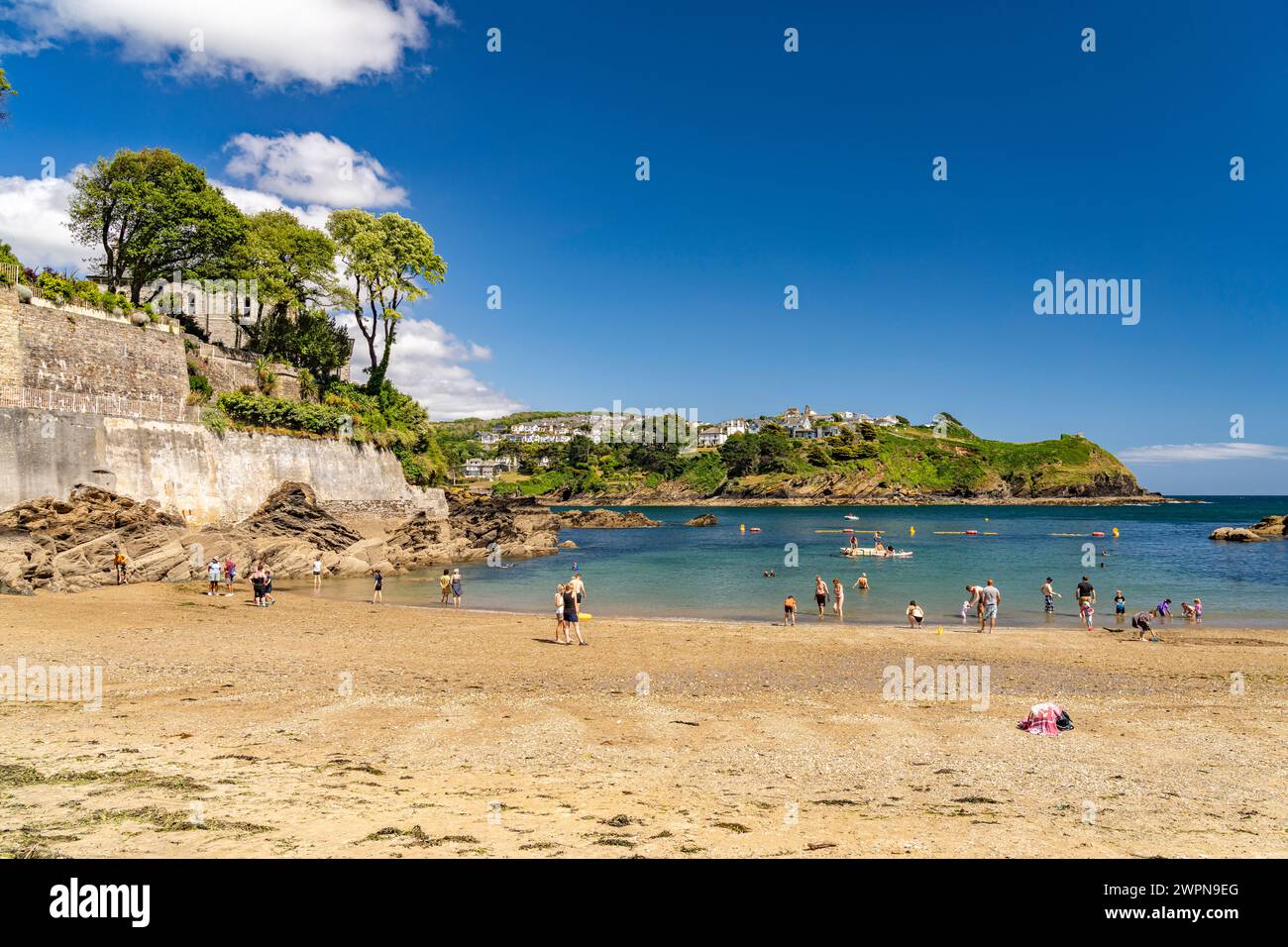 Spiaggia a Readymoney Cove a Fowey, Cornovaglia, Inghilterra, Gran Bretagna, Europa Foto Stock