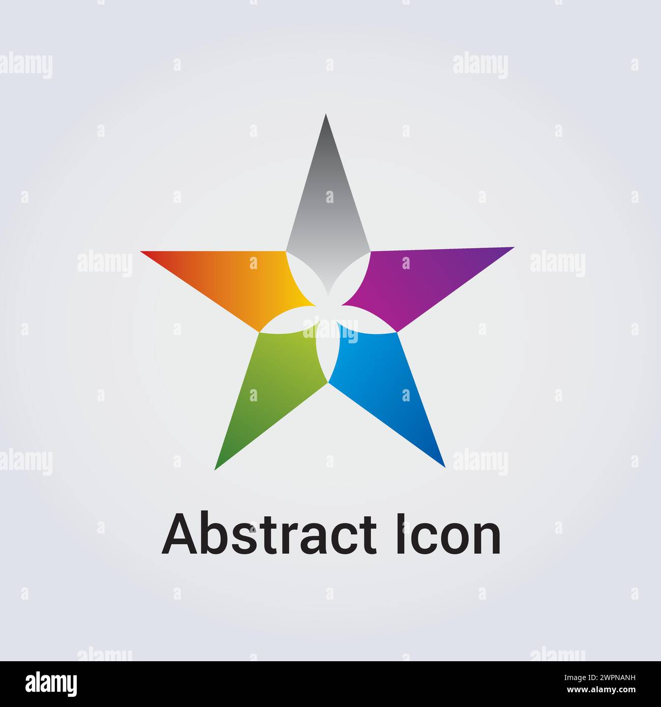 Icona astratta Design del logo forme primarie triangolo cerchio a stella triangolo barra multifunzione varie rete di comunicazione Rainbow Colors vettoriale Illustrazione Vettoriale