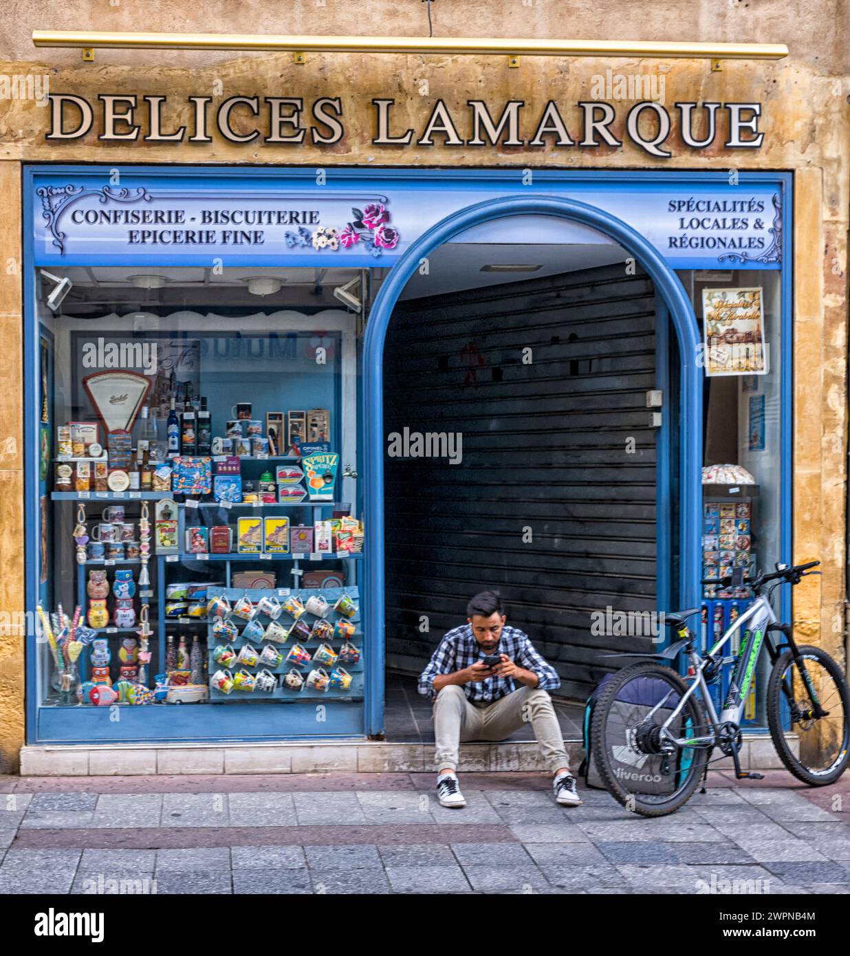 Negozio di specialità gastronomiche a Metz, Lorena, Francia Foto Stock