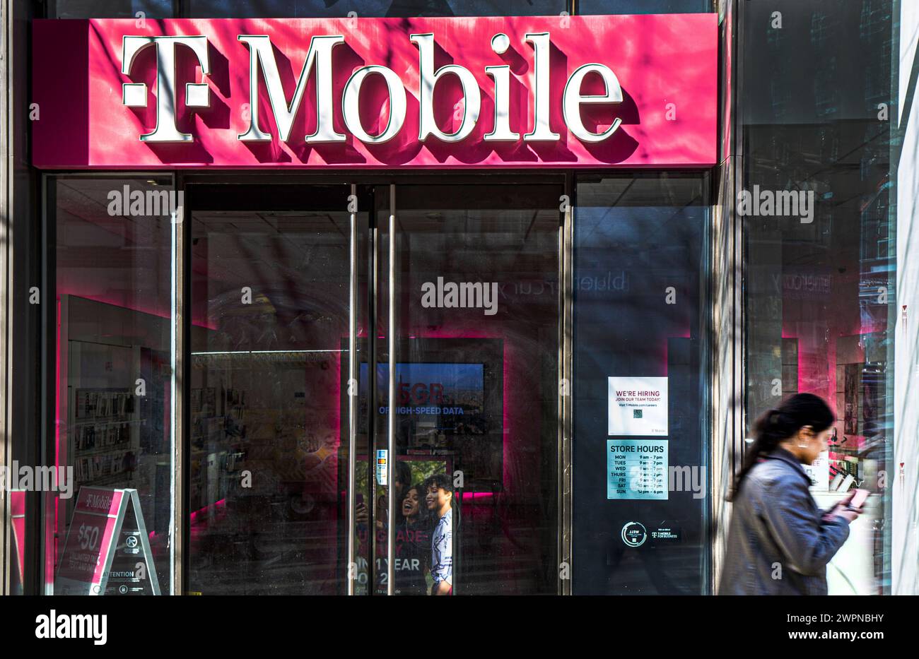 T-Mobile Store, New York City, New York, Stati Uniti Foto Stock