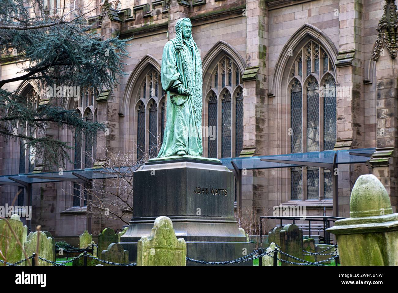 Statua del membro del Congresso degli Stati Uniti John Watts a Trinity Churchyard, Trinity Church, New York City, New York, USA Foto Stock
