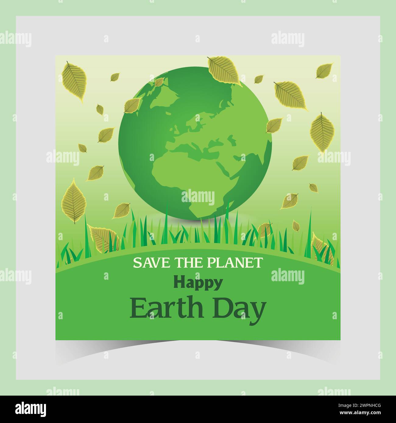 Post sui social media della giornata della Terra. Problemi ambientali e tutela ambientale. Modello di banner Web per la giornata della Terra della madre. Felice giornata Mondiale della Terra Illustrazione Vettoriale