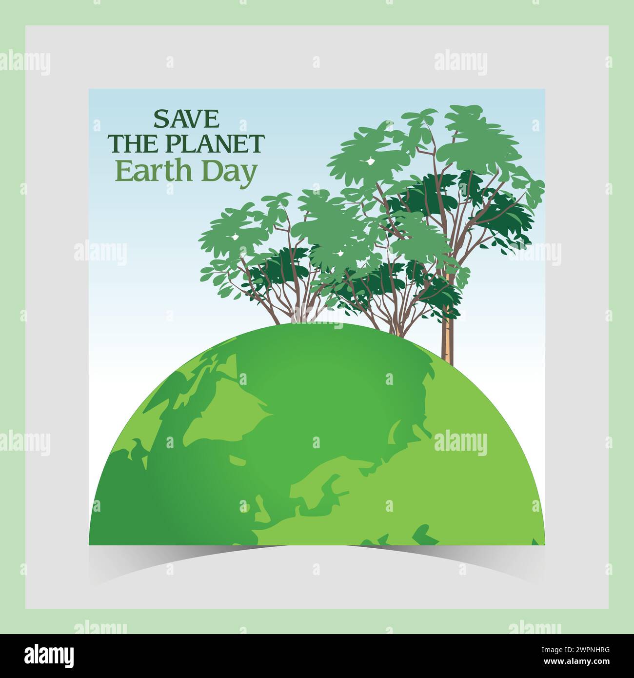 Post sui social media della giornata della Terra. Problemi ambientali e tutela ambientale. Modello di banner Web per la giornata della Terra della madre. Felice giornata Mondiale della Terra Illustrazione Vettoriale
