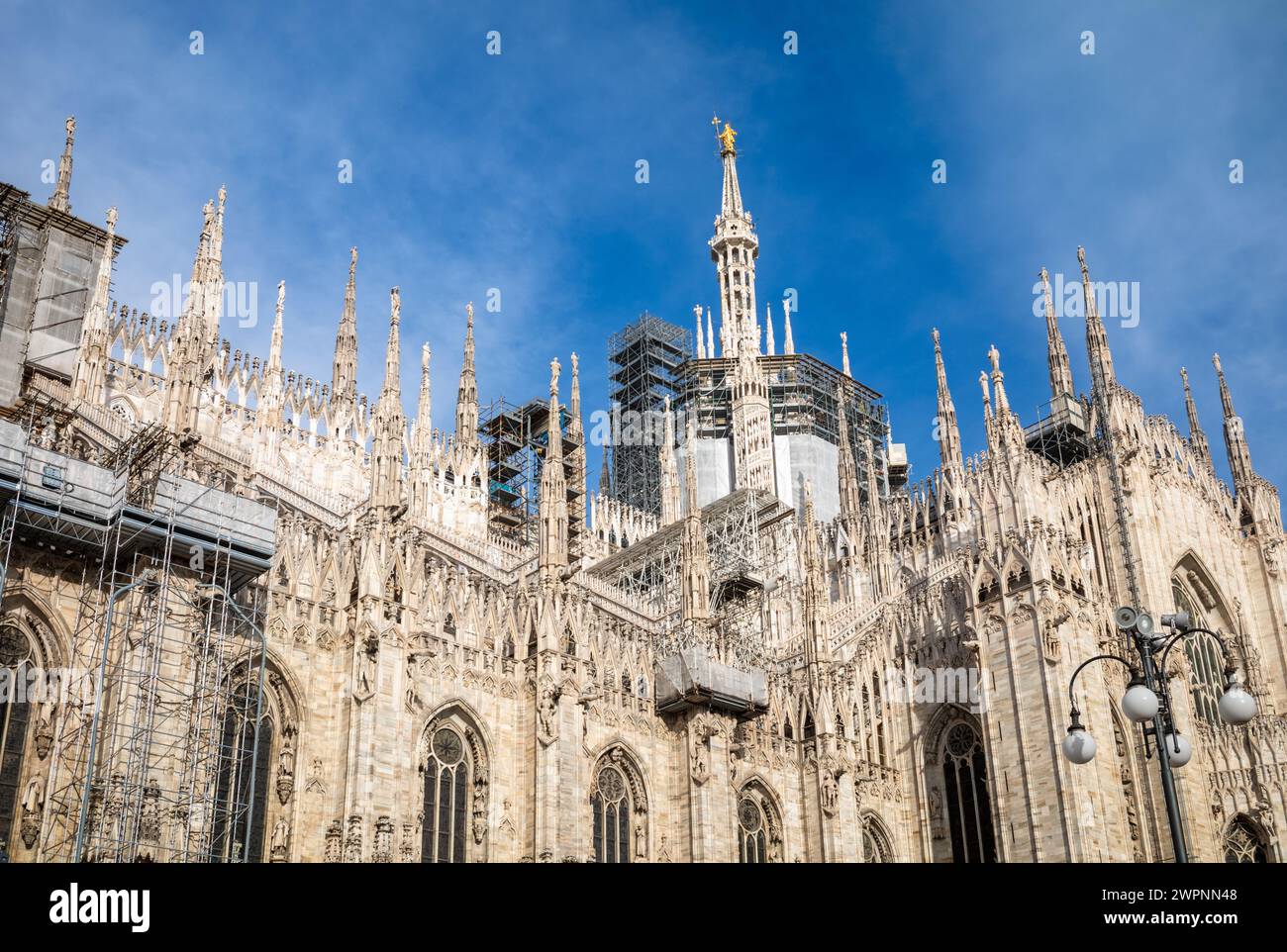 In vista dei lavori di restauro del Duomo di Milano, il Duomo cattolico di Milano, Italia. Foto Stock